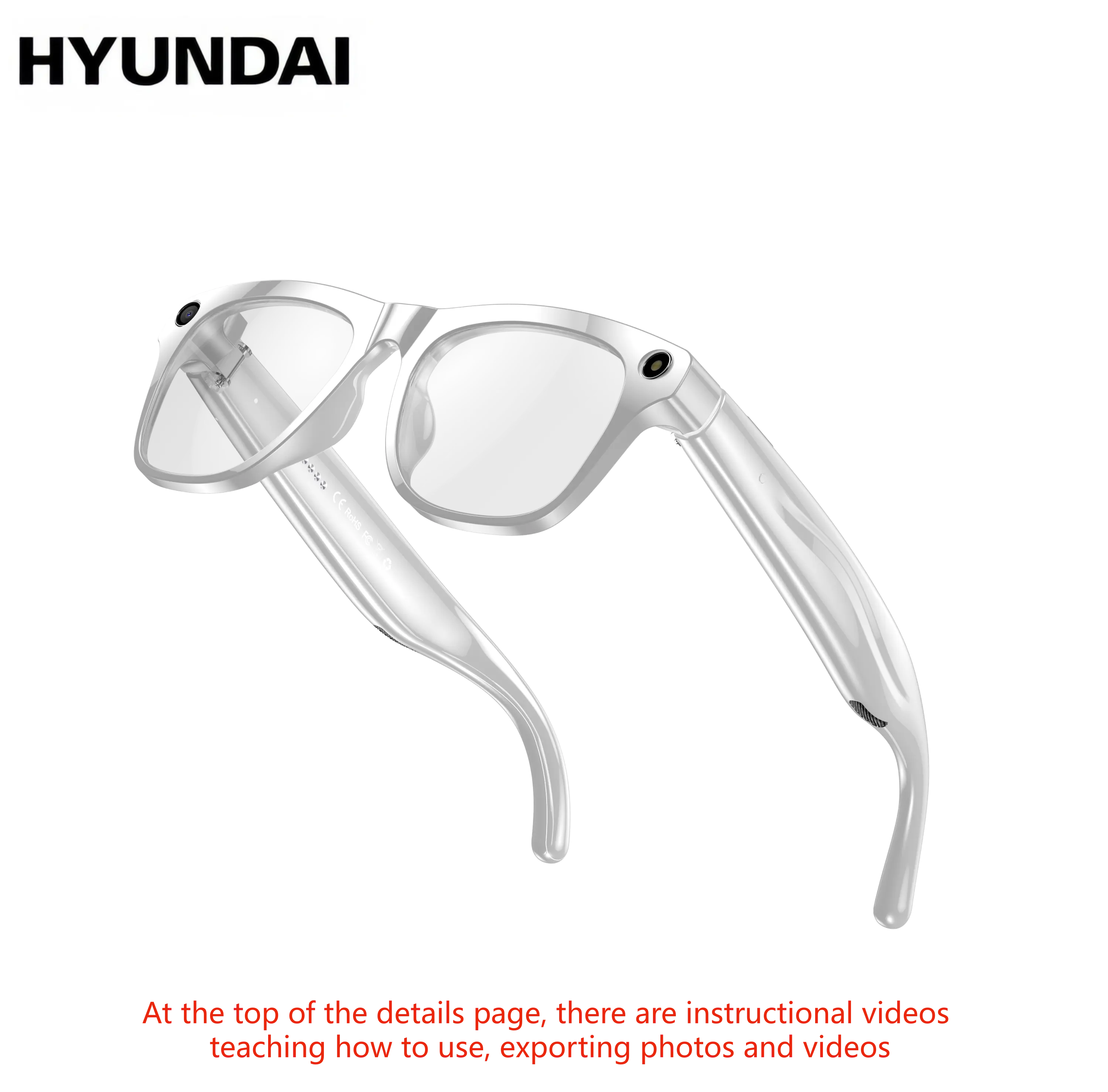 HYUNDAI XK ONE pro intelligent camera and video glasses, built-in high-definition camera, equipped with surround sound headphones and speakers,Have smart polarized lenses that block blue light. They are suitable for daily activities such work and driving.
