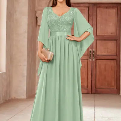Sage Green Modest Bridesmaid Dress - TikTok Shop