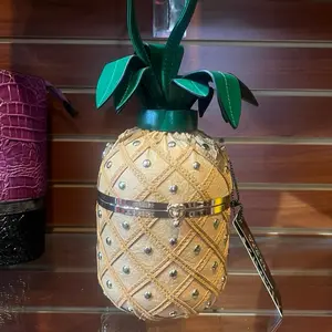 Mini Kawaii Cute Pineapple Shaped Crossbody Bag, Women's Fashion Handbag, Shoulder Bag & Purse Chain