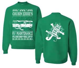 Family Vacation Cousin Eddie's RV Maintenance Ugly Christmas Front and Back Sweater Unisex Crewneck Sweatshirt