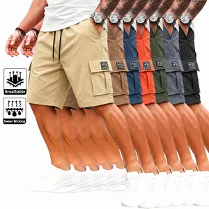 Men’s shorts — casual loose fit, workwear shorts with large pockets, summer knee-length (biker) shorts, trendy straight-leg casual style Men's Casual Breathable Shorts men's cargo shorts casual loose fit short  solid flap pocket cargopantsmen casual short