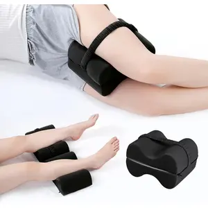 1pc Memory Foam Leg Pillow Foldable 2-in-1 Design Knee Support Pillow for Side Sleeper Leg Pad Cushion with Strap & Removable Cover for Relax Sciatica, Back, Hip, Knee, Joint, Pregnancy