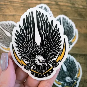 Eagle lightning bolt sticker - lineman sticker Hard Hat Sticker | Blue Collar Stickers, Electrician, Electrical, Construction Skeleton Decal, Hard Hat Sticker