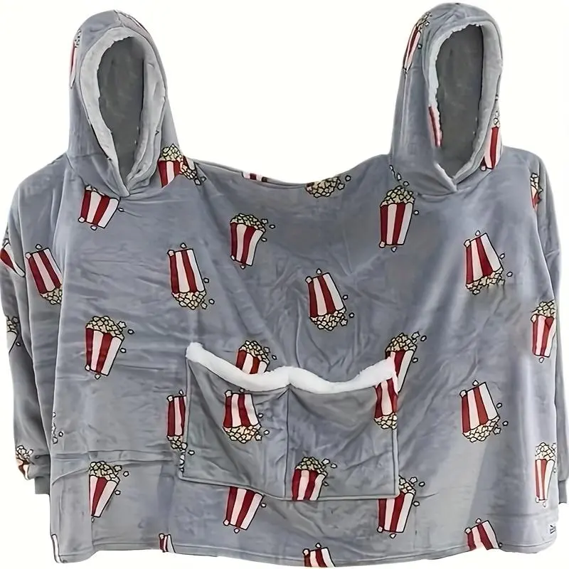 Couples Hoodies Pajamas, Oversized Matching Onesies Sweatshirts, Two Person Hoodie with Pockets, Polyester (Polyester Fiber), Mixed Color, with April Fool'S Day Gift, Birthday Gift,