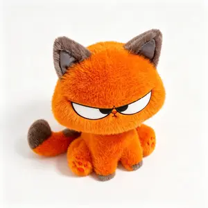 30cm Fluffy Orange Cool Cat Plush Toy | Big Eyes Soft Stuffed Animal | Birthday Gift
