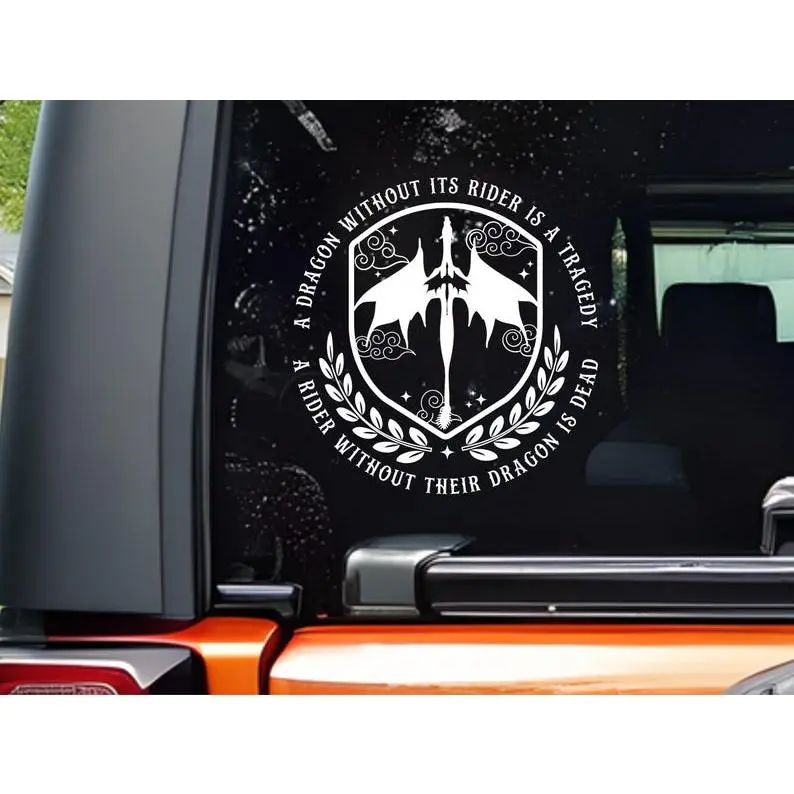 Fourth Wing Car Window Decal, UV DTF 3D Sticker, Rebecca Yarros Iron Flame permanent sticker, Onyx Storm Tumbler Decal, Xaden Riorson Violet