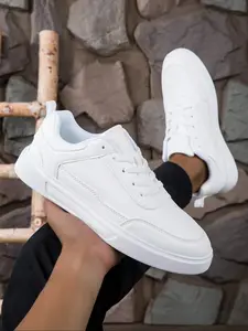 Men's Fashionable Lace Up Low Top Sneakers, Casual Comfortable Breathable Sports Shoes, Lightweight Breathable Non-slip Sneakers for Daily Wear, Casual Athletic Sneakers