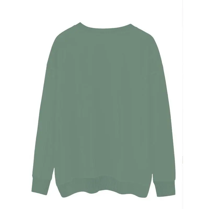 Women's Casual Mimi Heart Pattern Pullover Sweater, Soft Long Sleeve Round Neck Sweatshirt, Comfortable Daily Wear Women's Casual Mimi Heart Pattern Pullover Sweater, Soft Long Sleeve Round Neck Sweatshirt, Comfortable Daily Wear