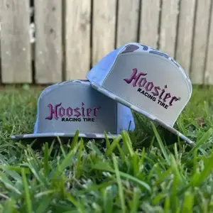 Hoosier Racing Tire Hat | 7 Panel Khaki Mesh Snapback | Vintage Motorsport Driver Cap| Gift For Him