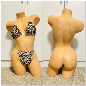 Black Multicolored Clear String Bikini Outfit