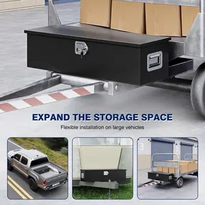 Yizosh 30 Inch Steel Heavy Duty Truck Bed Tool Box with Lock Keys Side Handles Durable Design for Pickup RV Trailer Storage