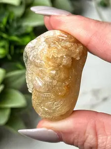 Golden Rutilated Quartz Dragon - #2