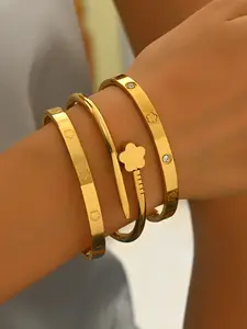 Women's Stainless Steel Set, Exquisite Bracelet, Elegant Jewelry Gift for Women, Perfect for Daily Wear & Special Occasions