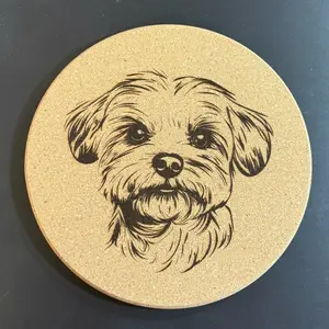 Maltese 8" Cork Trivet Hotpad - Adorable Design for Kitchen Protection & Personality - Perfect for Cooking Hosting or Gifting - Tableware Coasters Trivets