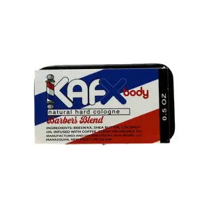 KAFX Body Natural Hard Cologne Barber's Blend - Unisex Perfume with Beeswax & Shea Butter - Alcohol Free - 0.5 oz Tin