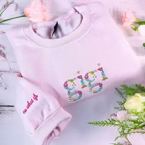 Custom Embroidered Floral Mama Sweatshirt, Mama And Mimi Sweatshirt, Nana, Gigi, Grandma Floral Shirt, Mother's Day Gift For Mama