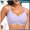Werena Scalloped Edge Wireless Jelly Bras Push up Seamless Soft Stretchy Bralette with Moisture-wicking Fabric Medium Support Everyday Wear