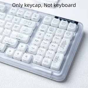 MAO Crystal Cat's ears keycap, Side engraved characters, Characters are opaque, PC dual color injection molding, PC+ABS material, MAO height, jelly pudding, compatible with 6.25U space 61 63 64 68 75 81 84 87 98 99 100 104 108