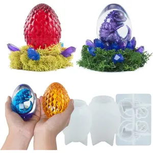 Dragon Egg & Dinosaur Silicone Molds Set - 3 Pack Easter & Candle Molds, Resin & Epoxy Pouring, DIY Craft & Home Decor