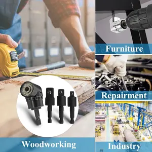 17pcs Soft Shaft Combination, 105 Degree Small Angle Screwdriver Bit, Bendable Drill Corner Adapter, Extension Piece Set, Electric Screwdriver