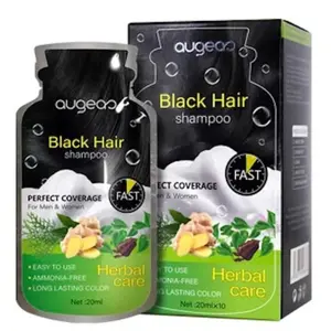 AUGEAS Black dye SHAMPOO Hair color shampoo (20ml x10Sachets) BEARD SHAMPOO