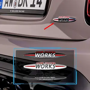 1pcs Mini Car Letter Trunk Emblem Sticker, Waterproof Scratch-Resistant Self-Adhesive Decal for Mini Hatch Jcw Clubman Countryman Convertible
