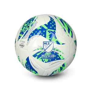 Adidas MLS Club Soccer Ball White/Green JH1308-720 – Durable TPU Cover, Machine-Stitched Football, Indoor & Outdoor Training Ball, Official Size Club Match Ball