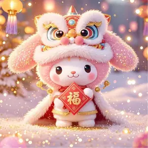 5D DIY Full Drill Round Diamond Painting - Diamond Art Kit Dragon Lion, Rabbit, Fortune Mosaic, Canvas - DIY Decoration Painting, Home Wall Decor, Suitable for Halloween and Christmas, Birthday and Anniversary Gifts