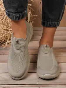 Men's Soft Sole Comfortable Elderly Shoes, One-Step Slip-On Lightweight Casual Sneakers, Breathable Mesh Anti-Slip Walking Shoes