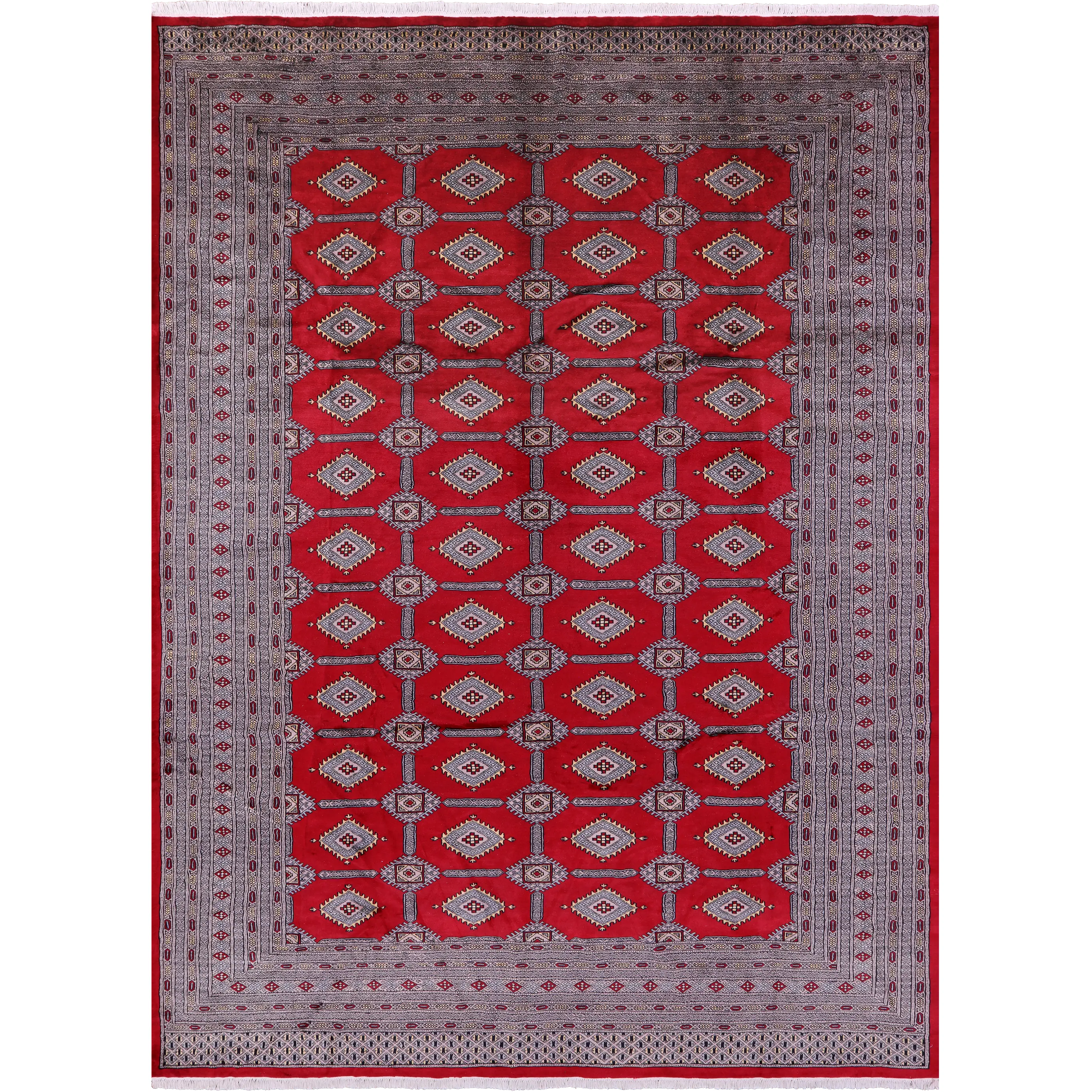Red Bokhara Hand-Knotted Wool Rug - 9' 1" X 12' 2"