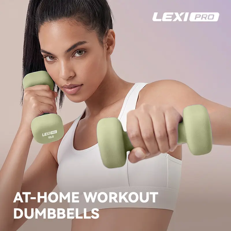 LEXI PRO Solid Cast Iron Dumbbells - 4LB, 6LB, 8LB, 10LB, 12LB - Durable and Versatile for Home Gym and Fitness