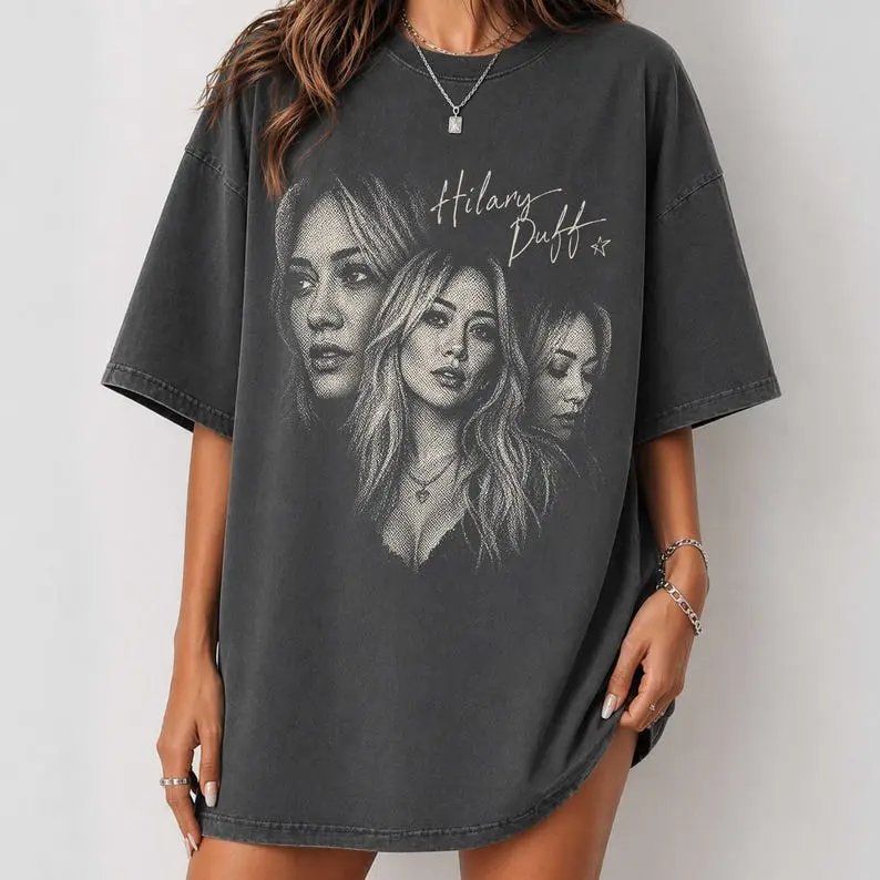 Hilary Duff Lucky Me Tour Inspired Vintage Graphic Tee, Retro Pop Music Fan Shirt, Unisex Comfort Colors T-Shirt