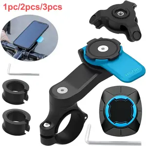 Motorcycle Phone Mount, Anti-shake Fork Stem Bike Cell Phone Holder with Vibration Dampener, 360° Rotation Bicycle Handlebar Mobile Phone Clamp, Stand, Smartphone Holder