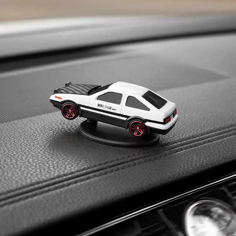 AE86 drift car ornament, rotating model for car display, lettered design, creative center console accessory, high-end interior decoration with a premium feel