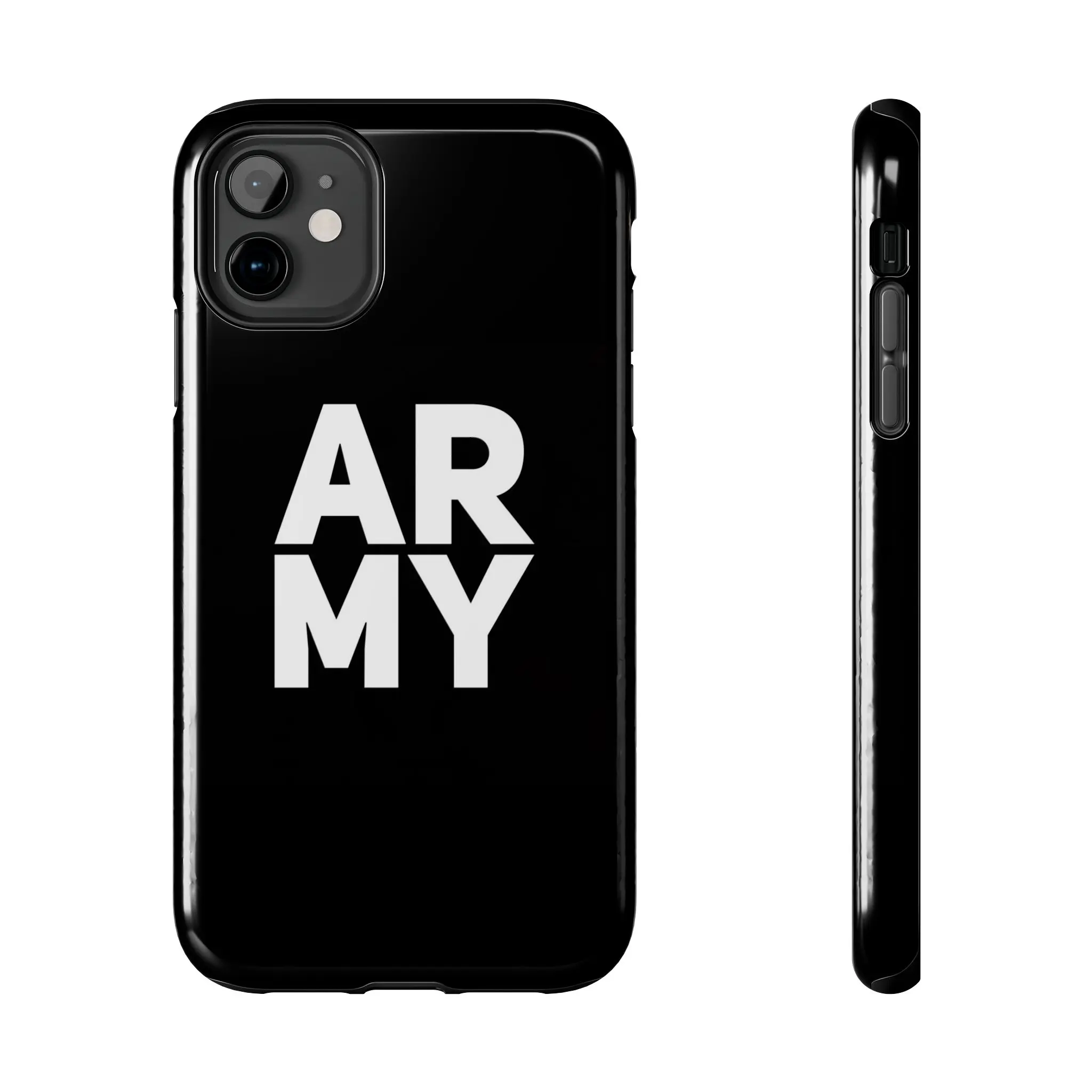ARMY Kpop Merch phone case | Black bold typography tough phone case