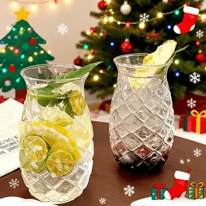 Stylish Pineapple Cocktail Glass Set, Unique Relief Design for Juice & Cocktails, Perfect for Seasonal Celebrations & Entertaining
