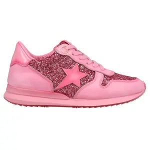 Vintage Havana Womens Splendid Glitter Lace Up Sneakers Shoes Casual - Pink
