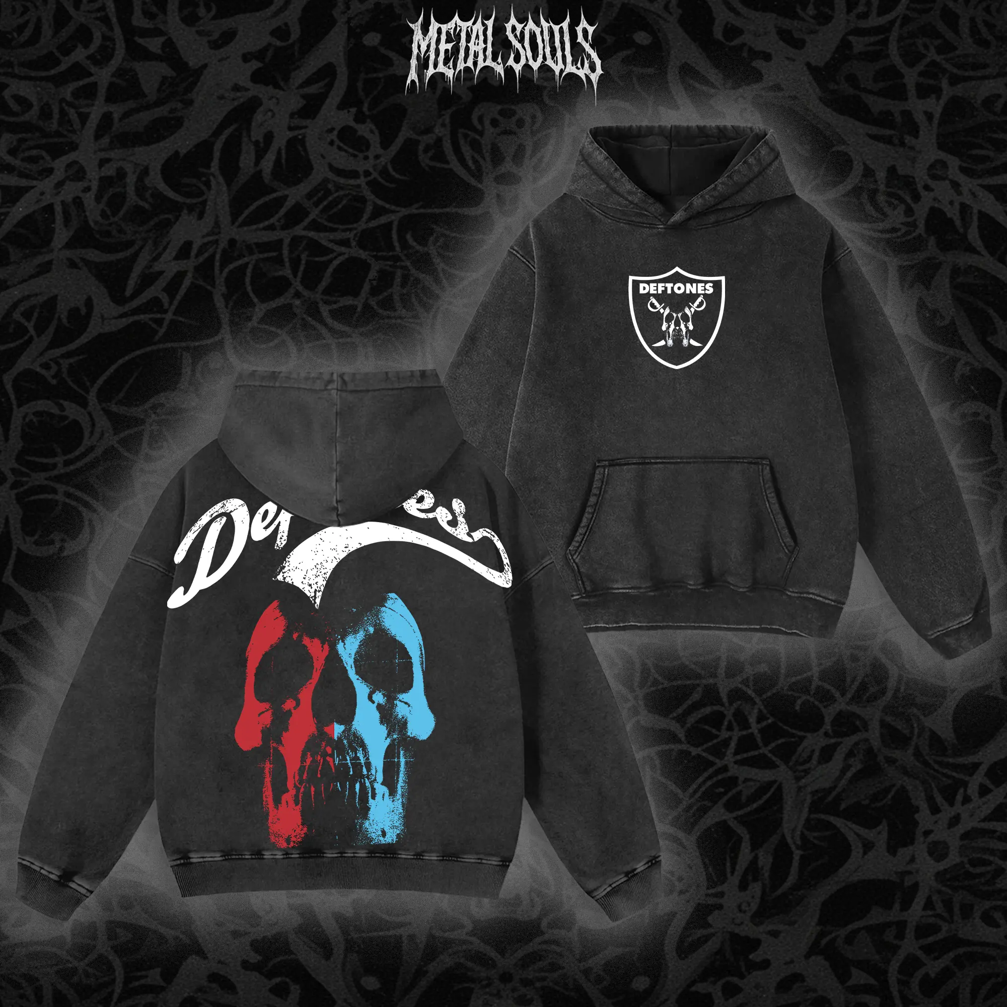 Deftones Skull And Eyes Ver.2 Album Washed Hoodie, metal band shirt, rock tour t-shirt, alternative band merch, trending t-shirt, 90s graphic tee, vintage graphic tee, grunge aesthetic shirt, classic rock merch