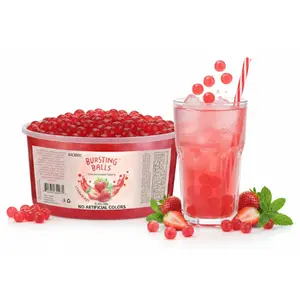 Strawberry Boba Pearls, Popping Bursting Boba, Bubble Pearls For Bubble Tea 1 Pound, No Artificial Colors (Strawberry, 1 LB Pack of 1)