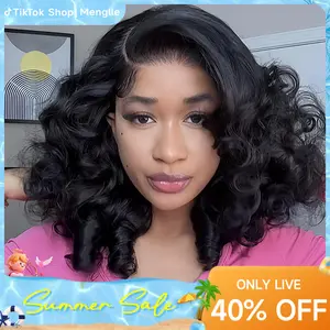 Live. Menglle Hair 250% Density Ready to Go Glueless Bouncy Wave 7x6 Pre Cut Lace Front Wig Spiral Curl Human Hair Wigs With Middle Part #Outdoorfun
