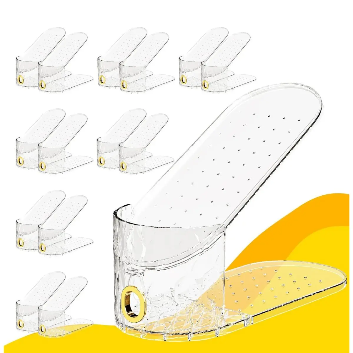 15 Pack Shoe Slot Organizer – Adjustable Double Layer Shoe Stackers for Closet Storage & Space Saving