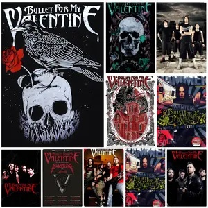 Bullet for My Valentine Poster Self-Adhesive Waterproof Art Sticker, Aesthetic Minimalist Wall Poster for Coffee Shop, Bar & Home Room Decor