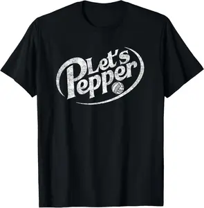 100% Cotton Volleyball Let's Pepper Practice Distressed Design T-Shirt