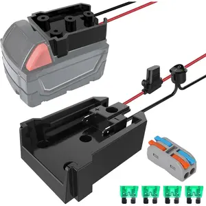 Power Wheel Adapter with Fuse&Switch for 18V Battery, Non-Blown Tight Battery Adapter with 4Pcs 30A Fuse and Wire Terminal, 12 AWG Wire, DIY Use for Truck, Robotics, and Work Lights