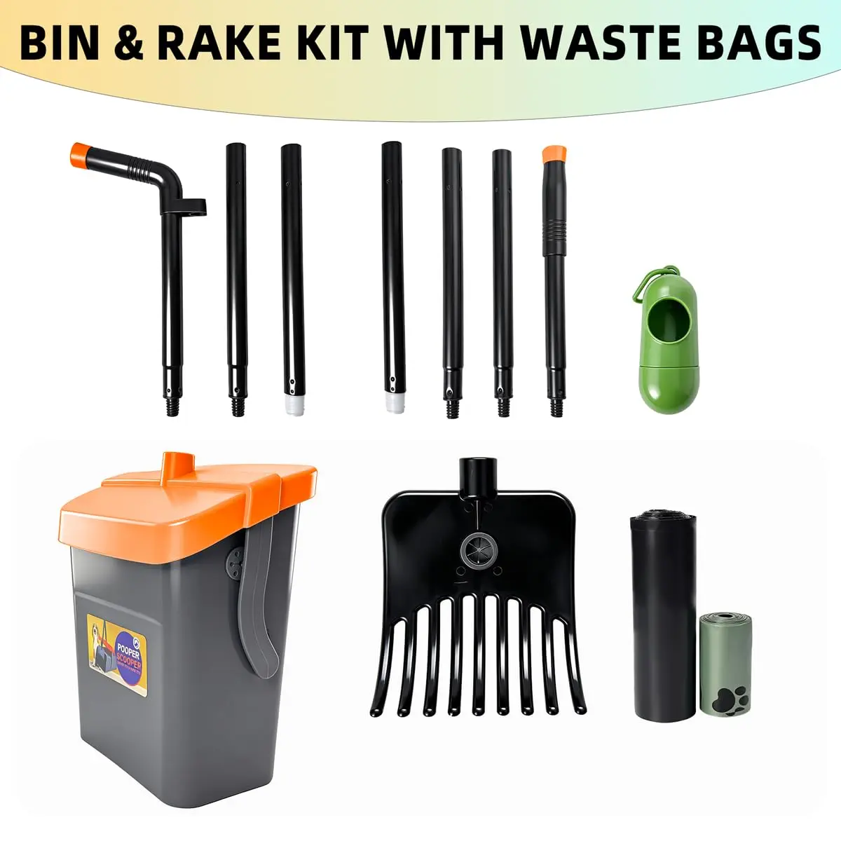Swivel Dog Pooper Scooper, Pet Supplies - Long-Handle Portable Waste Cleaner for Small & Large Dogs, Easy Outside Cleaning