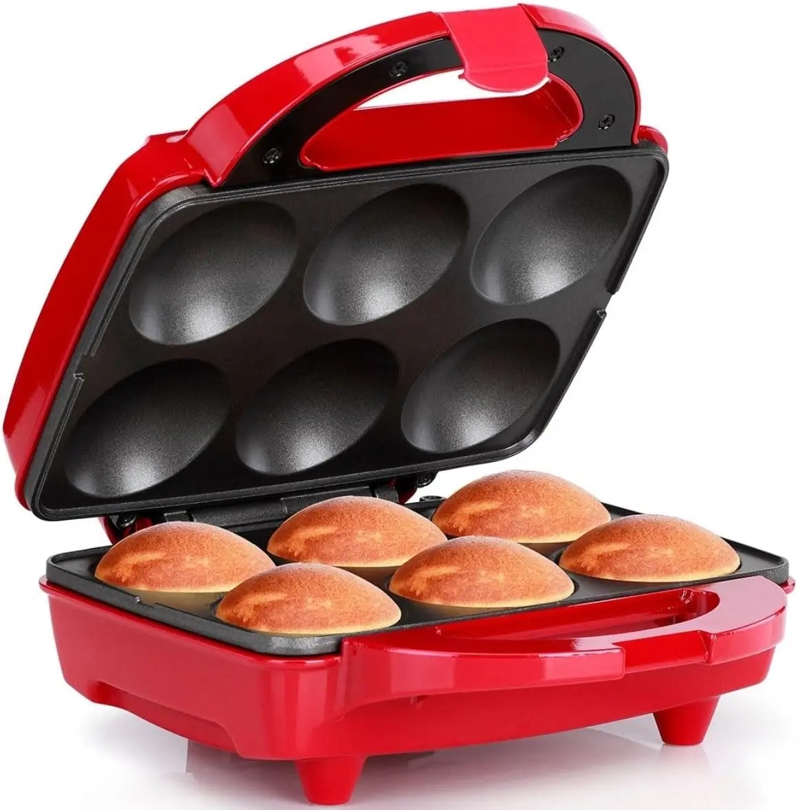 Red Non-Stick 6-Cup Cupcake Maker - Specialty Kitchen Appliance for Baking Cupcakes, Muffins, Ideal for Holidays, Birthdays, 3.75 lbs Kitchen Appliance, Kitchen Appliances