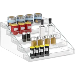 Widen Tiered  Rack, Seasoning Organizer, Clear  Vertical Shelves Can Organizer for Countertop, Cabinet, Pantry, Kitchen Organization and Storage - 5 Tier