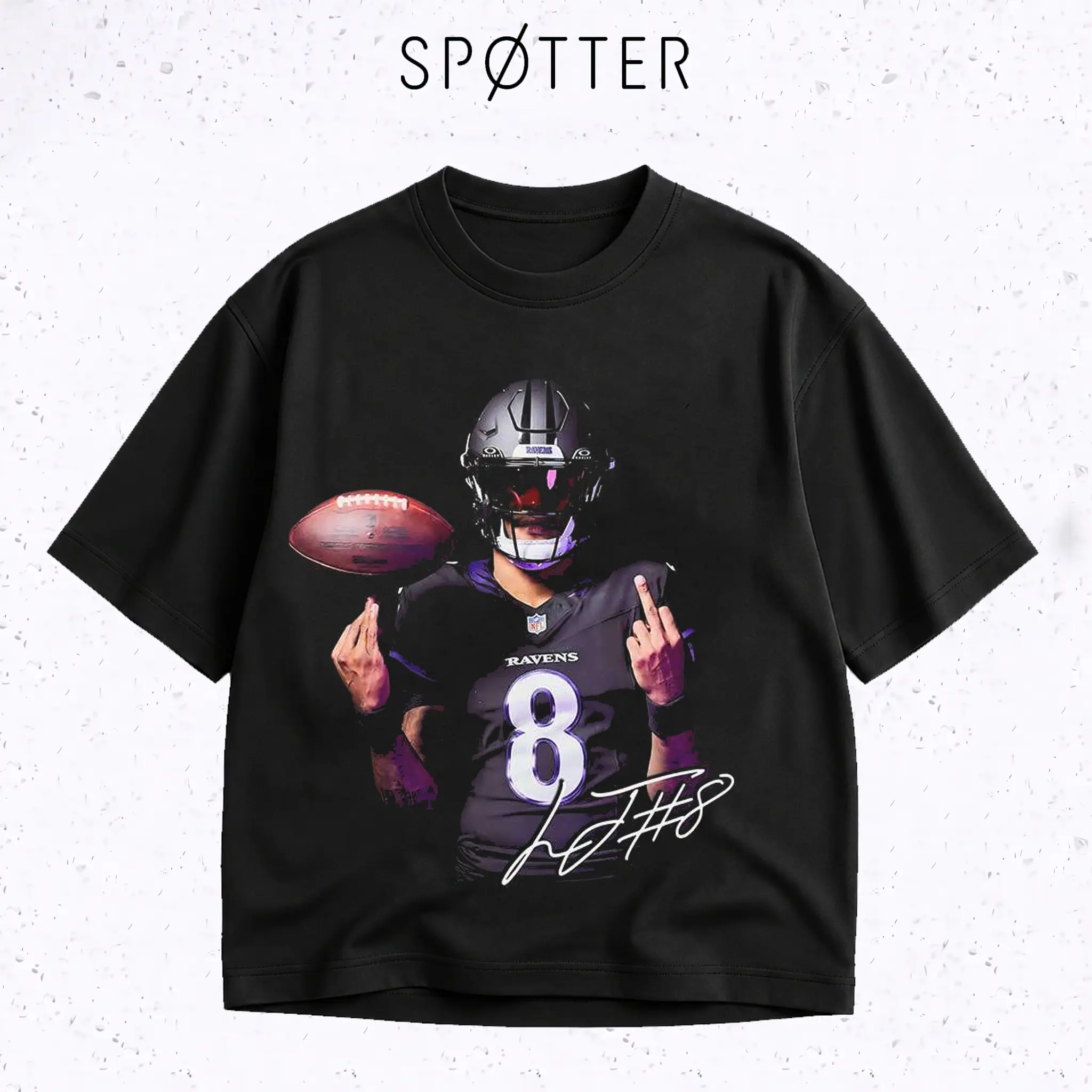 Lamar Jackson Baltimore Ravens T-Shirt, Jackson #8 NFL Graphic Tee, Football Shirt, Gift for Football Fans, Sports Apparel Cotton Tee, NFL Merch, Vintage Casual Style Gift
