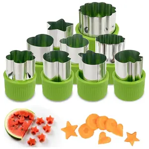 Vegetable Cutter Shapes Set, 9 Counts/set Mini Fruit & Cookie Stamps Mold for Baking & Food Supplement, Kitchen Accessories, Utensils, Bakeware