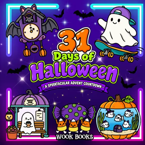 31 Days of Halloween Advent Coloring Book & Reusable Protective Sheet by Wook Books